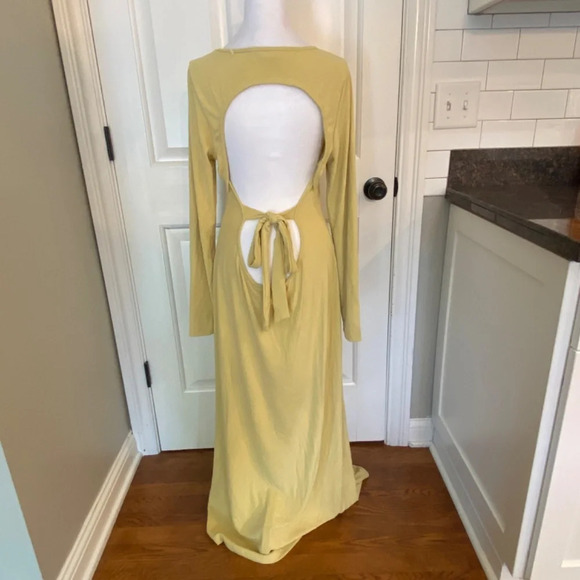 New! Free People Beach Aubre Open-back Essential Maxi Yellow nwot 33622 - Picture 9 of 15